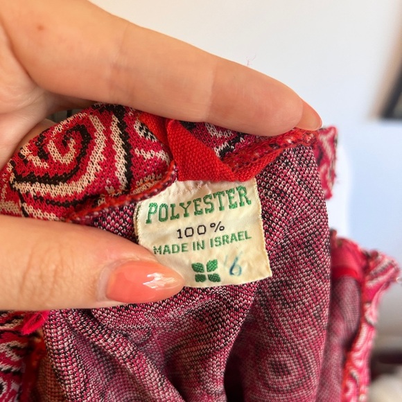 Vintage 70s Psychedelic Print A-Line Skirt – Pink & Black Swirls - Picture 5 of 8